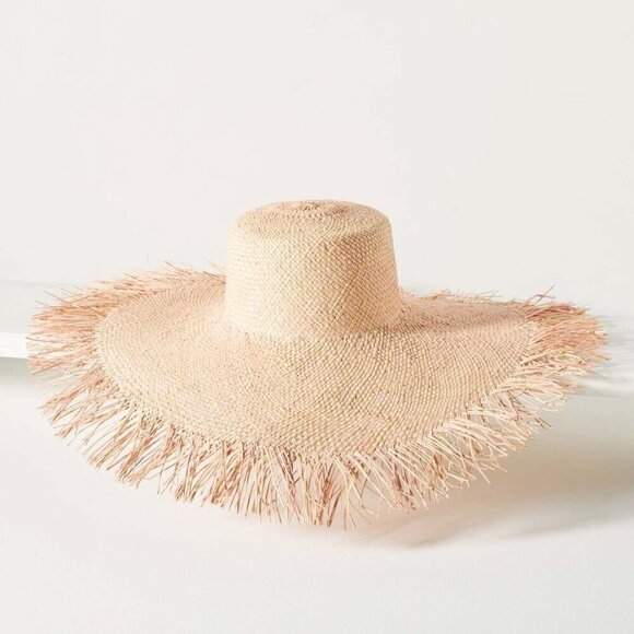 New Eugenia Kim Valentina Frayed Edge Palm Straw Adjustable Nude/Multi Sun Hat main image 7